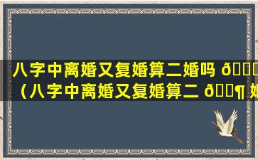 八字中离婚又复婚算二婚吗 🐎 （八字中离婚又复婚算二 🐶 婚吗男）